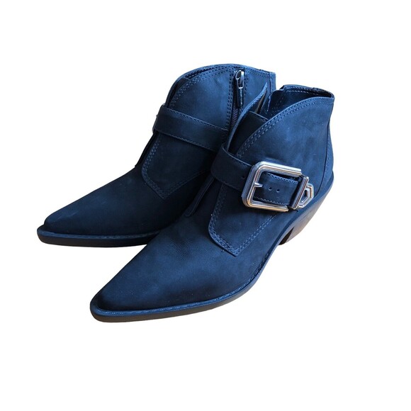 NWOT&NB Vince Camuto Leather Nubuck Suede Ashena Western Bootie Black Size 7 - Picture 3 of 9